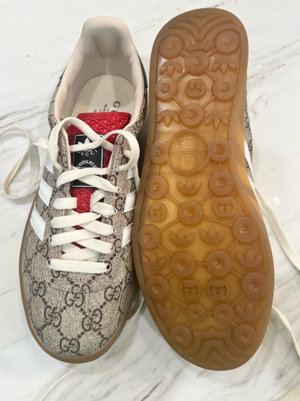 Gucci x Adidas Gazelle GG Monogram Sneakers Mens 9 NWB AUTHENTIC - Picture 5 of 9